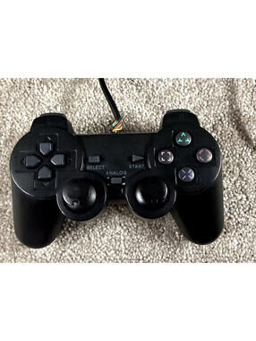 Wired Dual Shock Controller For Ps2 Third-Party Playstation - Black